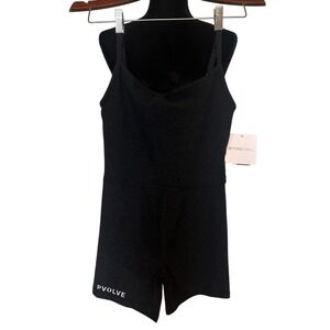 NWT Beyond Yoga Pvolve Black Spacedye Biker Jumpsuit Romper Size Small